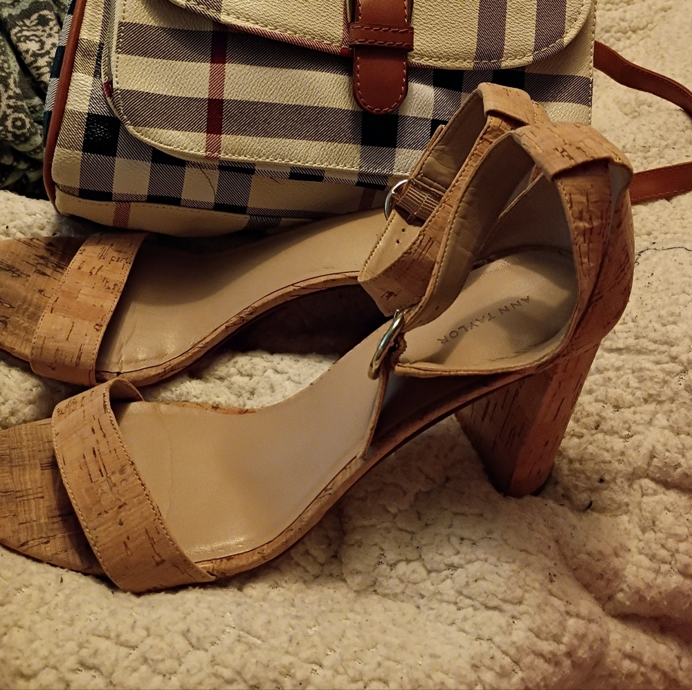 Ann Taylor Cork Block Heel Sandals